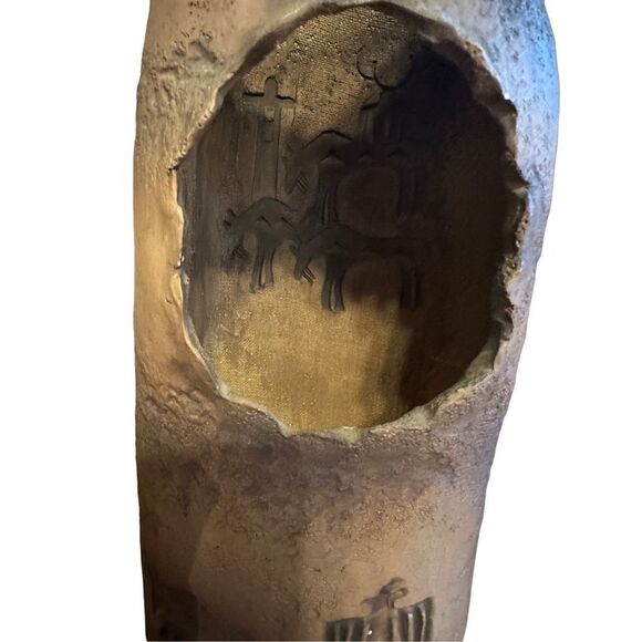 J.H. Boone Lan Spurgers Limited Ed. Native Art Sculpture Candle Luminary Set 199 - Picture 10 of 14